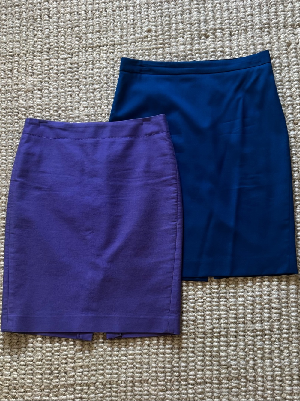 J. Crew Purple and Navy Pencil Skirts